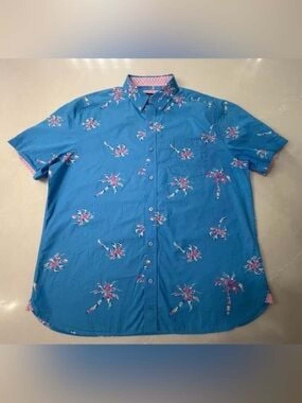 Johnston & Murphy Men's Short-Sleeve Button-Down Shirt with Palm Tree Print